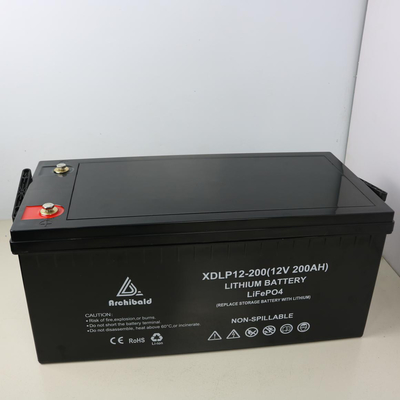 एलसीडी स्क्रीन बीएमएस बैटरी पैक के साथ 12 वी 200 ए लिथियम रिचार्जेबल लाइफपो 4 बैटरी स्मार्ट